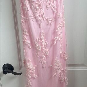 Elegant Pink Lace Dress